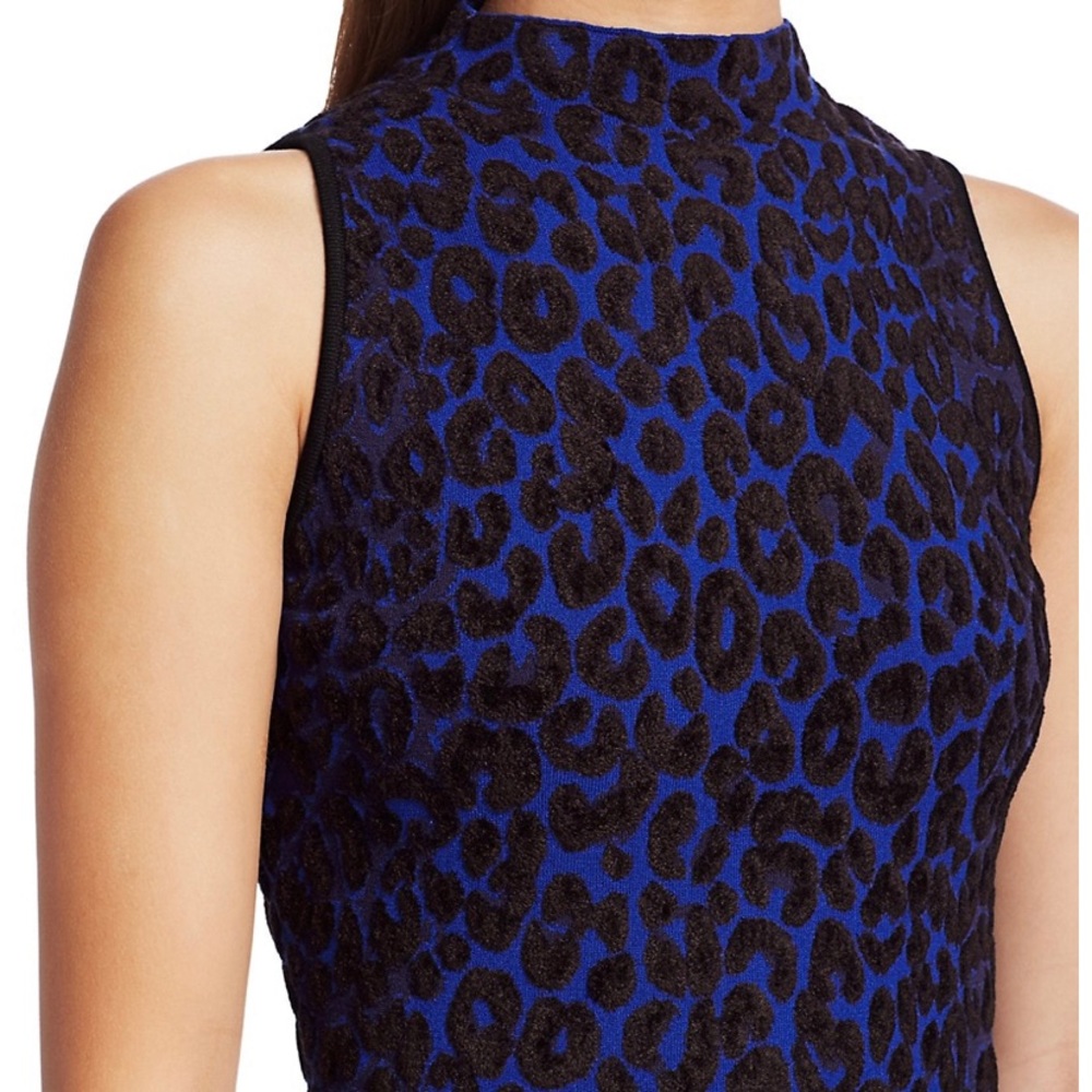 MILLY Textured Leopard-Print Sleeveless Top